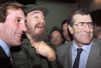 Gérard Depardieu avec Fidel Castro en 1996