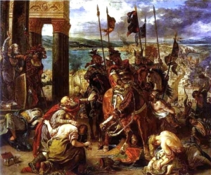 Entrée des croisés dans Constantinople, peinture d'Eugene Delacroix